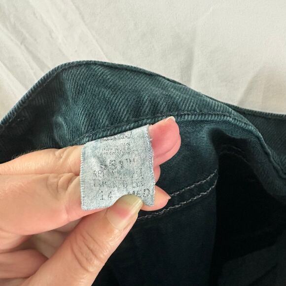 Levi's 551 Relaxed Fit Tapered Leg Vintage 90s Green Denim Jeans 14  32 x 29 USA - Picture 4 of 6